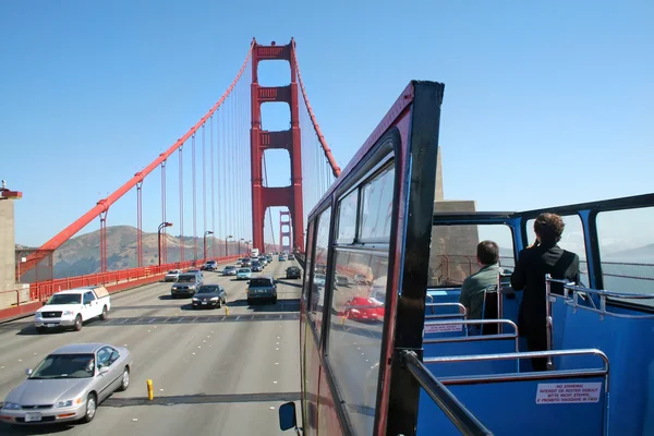 Bus Tour Golden Gate Bridge San Francisco CA — Stock Photo, Image