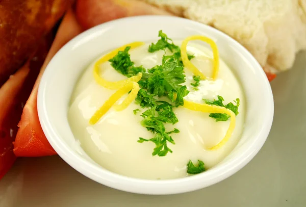 Cytryny majonez zanurzenie sos — Zdjęcie stockowe