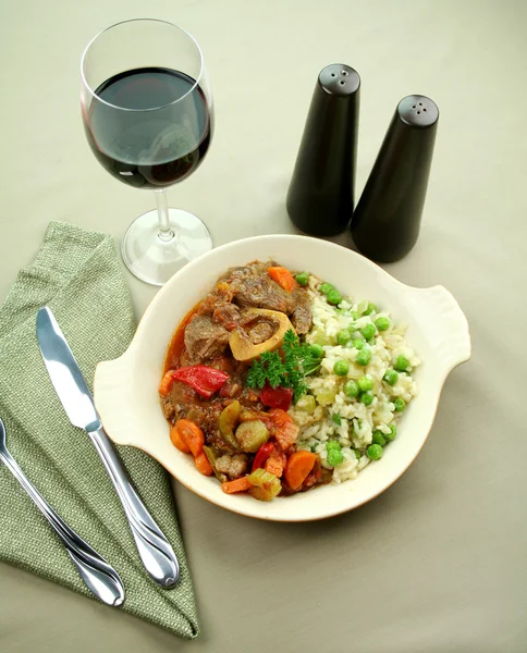 Osso Bucco And Rice — Stock Photo, Image
