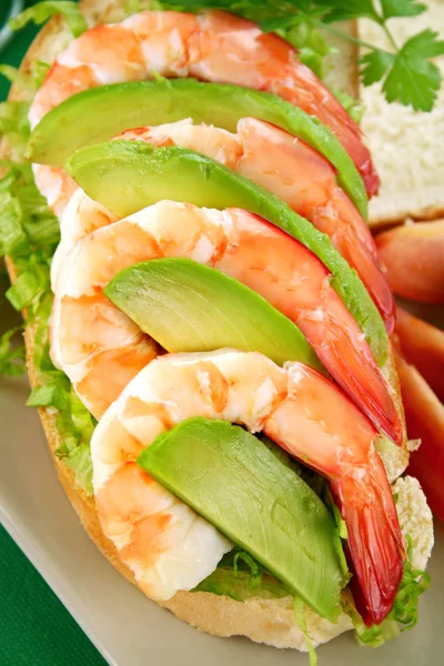 Shrimp And Avocado Sandwich — Stock Photo, Image
