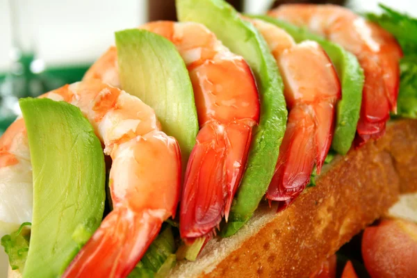 Stock image Shrimp And Avocado Sandwich