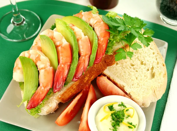 stock image Shrimp And Avocado Sandwich