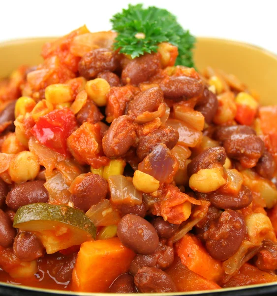 Panela quente de legumes e lentilha — Fotografia de Stock