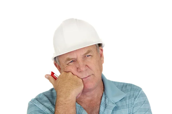 Contemplating Construction Foreman — Stock Photo, Image
