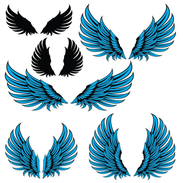 Vleugels blauw — Stockvector