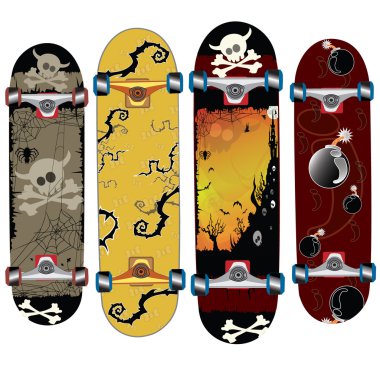 Skateboard design clipart