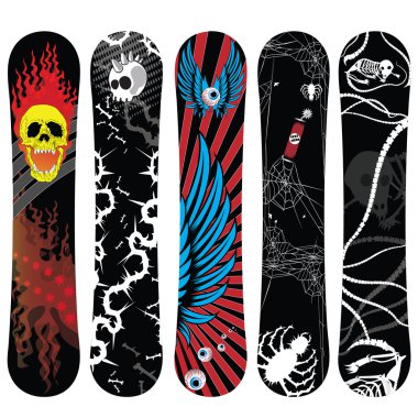 Snowboard designs new clipart