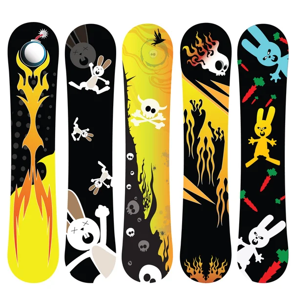 Lapin de snowboard — Image vectorielle