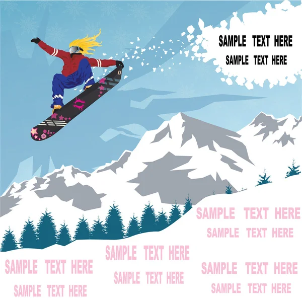 Snowboardista nové — Stockový vektor