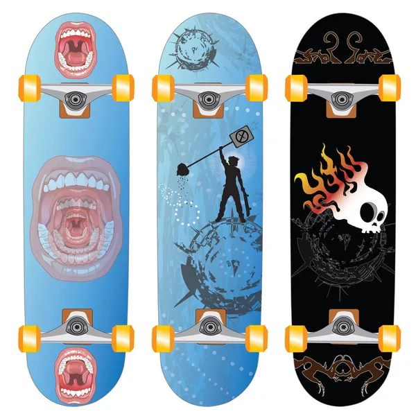 Skateboard design mouth — Stock Vector