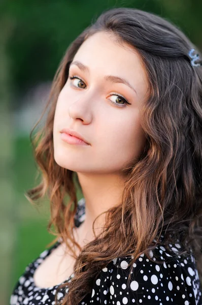 stock image Face portrait of a beautiful girls closeup