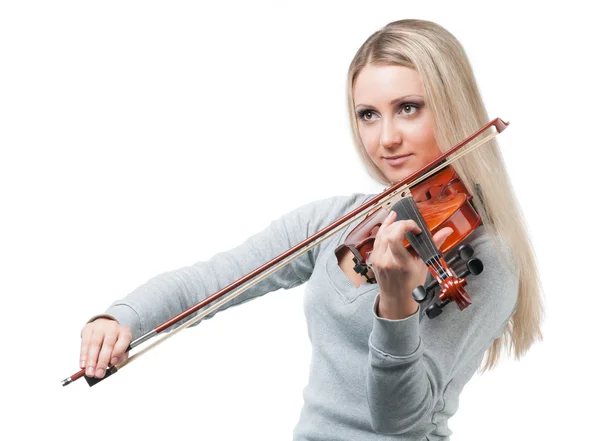 年轻女孩的小提琴 — 图库照片