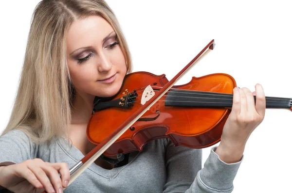 拉小提琴的女孩 — 图库照片