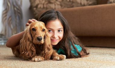 The girl is lying in the floor clipart