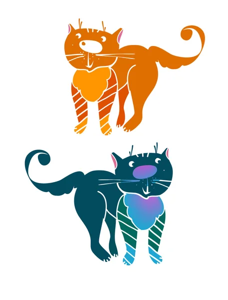 stock vector Colored cats