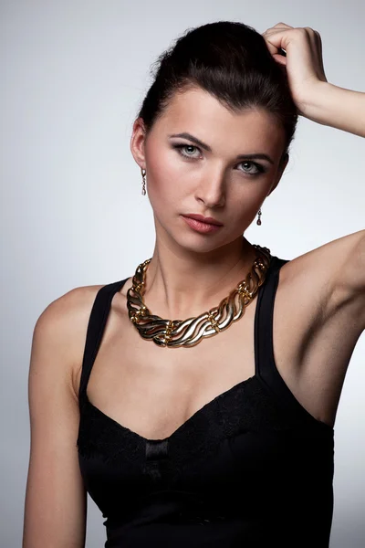 Portrait of luxury woman in exclusive jewelry Stock Photo