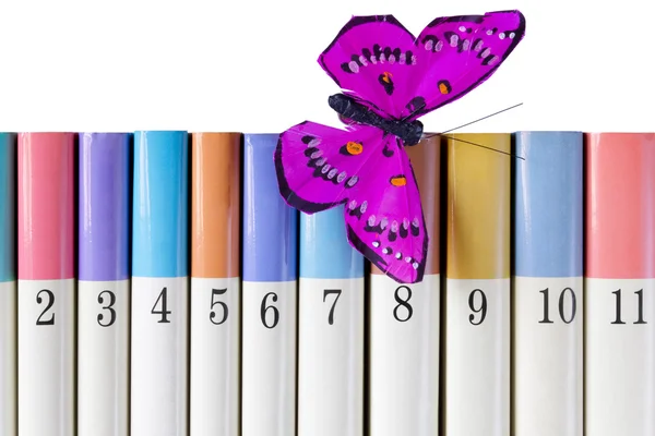 Books with a Silk Butterfly — Stock Photo, Image