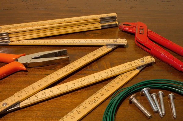 Narzędzia drewniane licznika — Zdjęcie stockowe