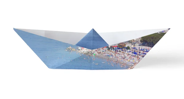 Barco de papel creativo — Stockfoto