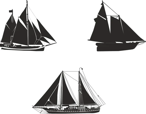 帆船 silhouetts — 图库照片