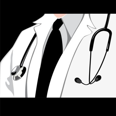 Doctor with stethoscope clipart