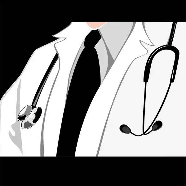 Medico con stetoscopio — Vettoriale Stock