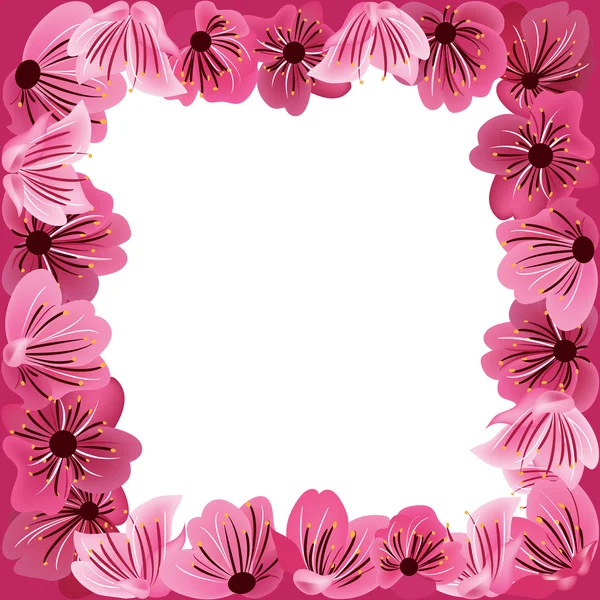Blumen Rahmen, floraler Vektor Hintergrund — Stockvektor