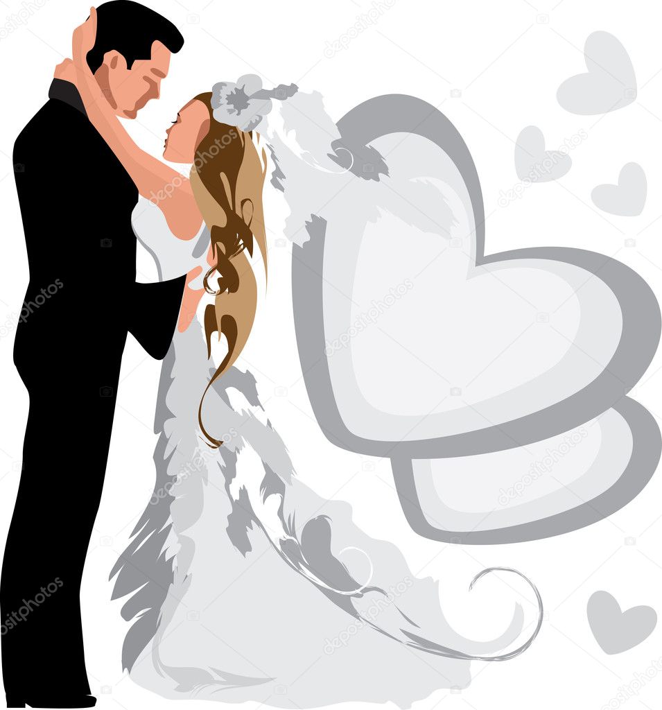 Wedding. Couple. — Stock Vector © appelsina #11469655