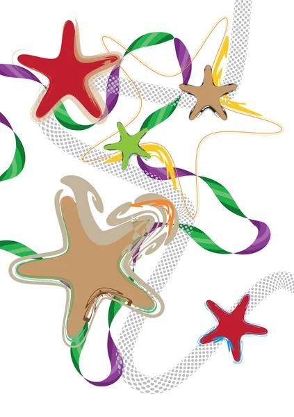 Vector estrellas estilizadas decorativas, fondo de estrella — Vector de stock