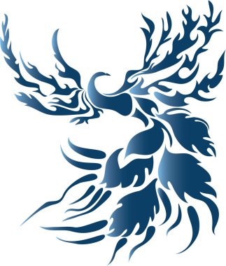 Stylized fantasy bird clipart