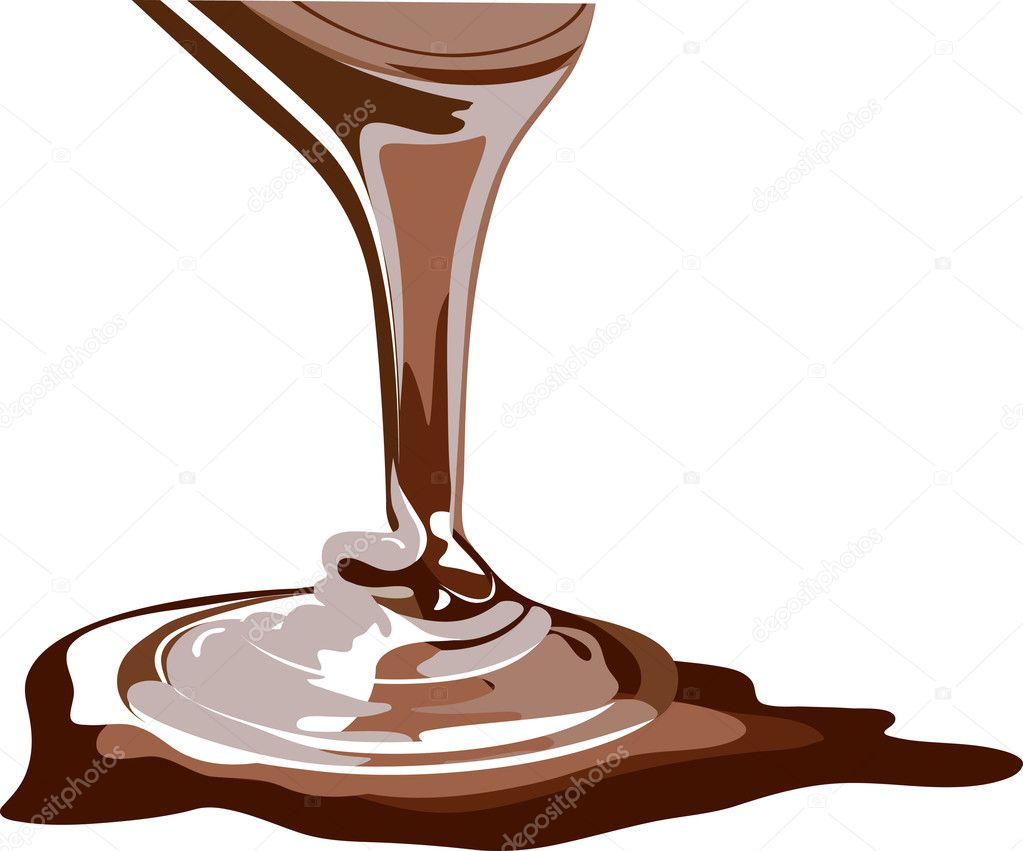 Vector chocolate splash, flowing chocolate, real honey, brown sa