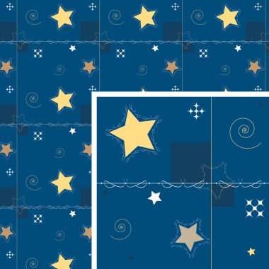 Seamless background. Star and decoration night. Vector illustrat clipart