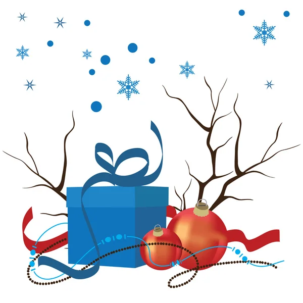 Composição de Natal de decorações e presentes — Vetor de Stock
