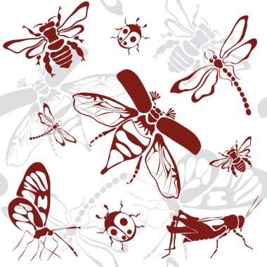 Seamless background insects clipart