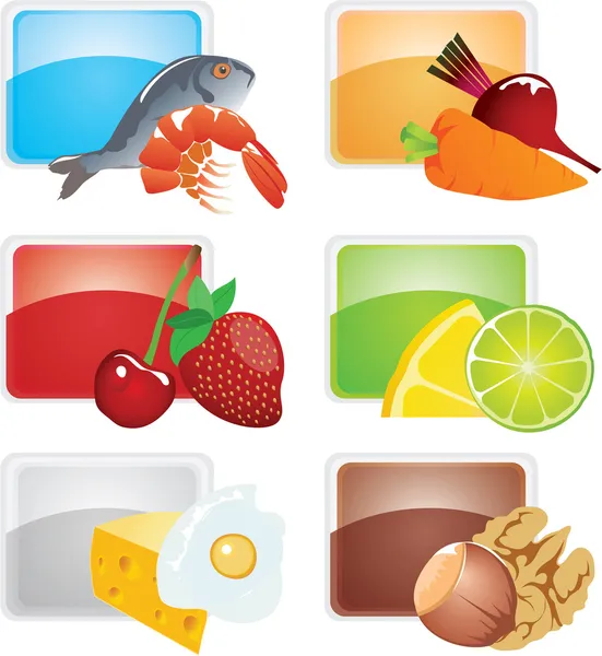 Sada potravin - vektorové ikony — Stockový vektor