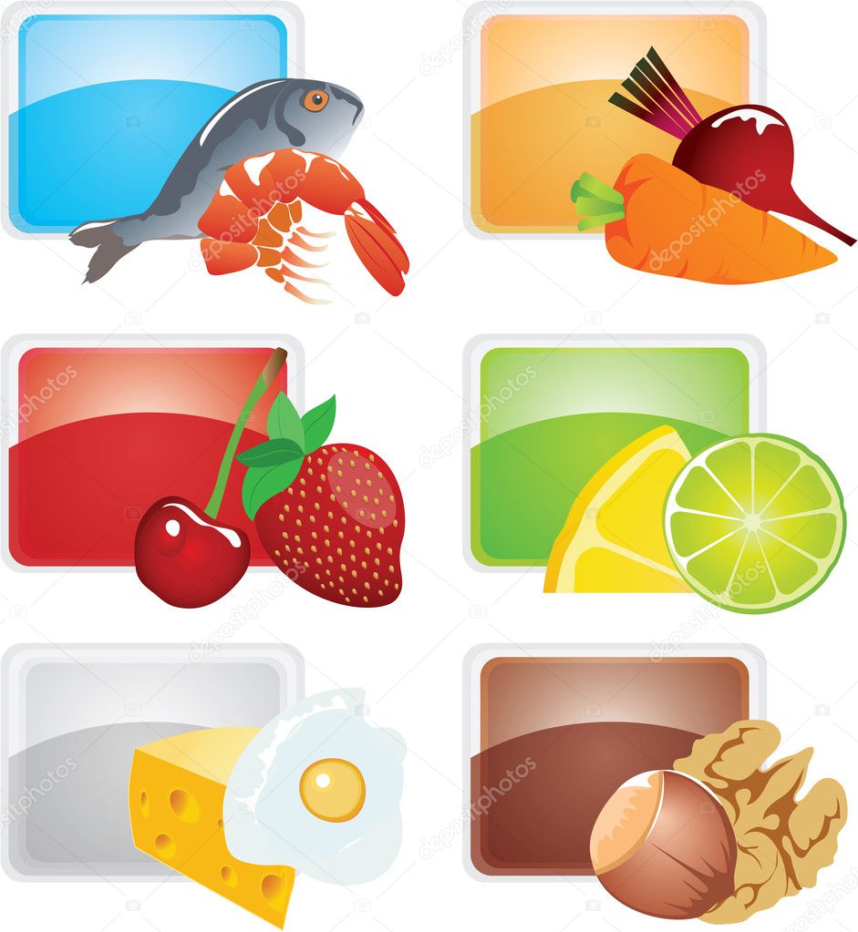 Set of food - vector icons