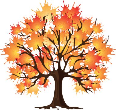Art autumn tree. Maple clipart