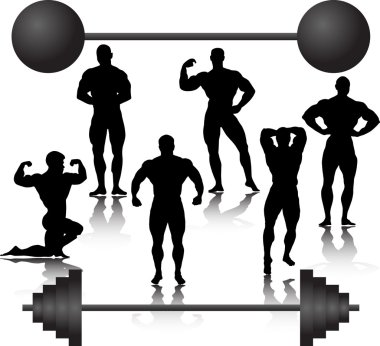 Weightlifting silhouette clipart