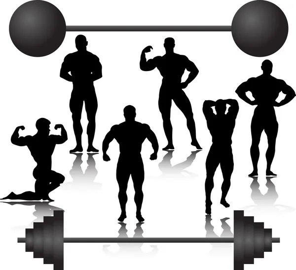 Silhouette im Gewichtheben — Stockvektor