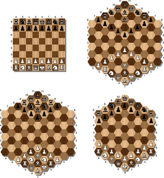 Várias mesas de xadrez — Vetor de Stock