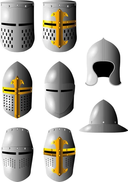 Casco medieval — Vector de stock