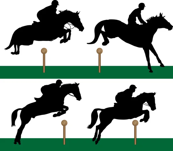 Equestrian - Jumping — Stock Vector