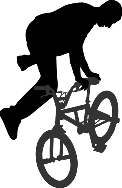 Sylwetka rowerzysta — Wektor stockowy