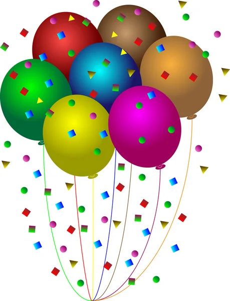 Luftballons und Konfetti — Stockvektor