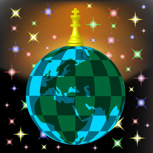 Planeta de xadrez preto —  Vetores de Stock