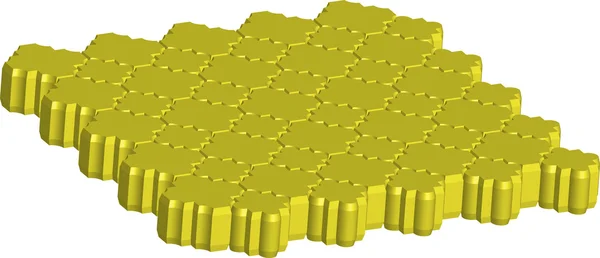 Bricks for sidewalk stellate yellow — Stock Vector