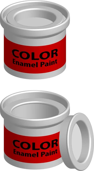 Containers for paint — Stock Vector