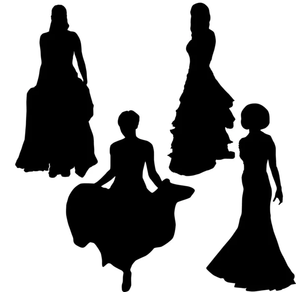 Femme élégance silhouette — Image vectorielle