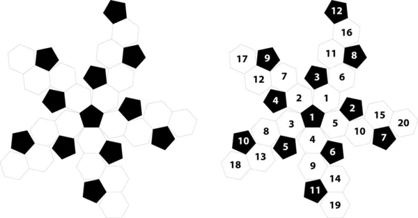 Schéma forme ballons de football — Image vectorielle