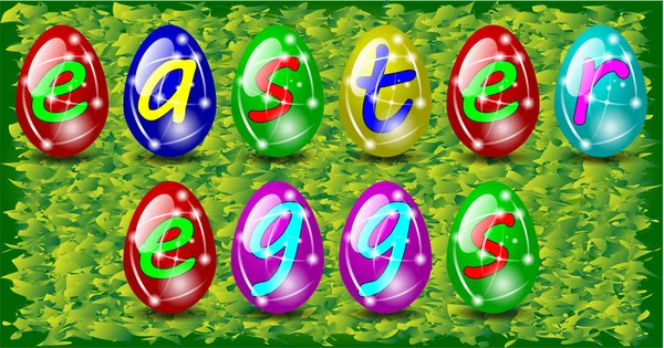 Œufs de Pâques avec lettres — Image vectorielle